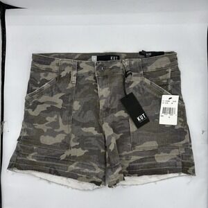 Kut From The Kloth Shorts Womens Size 4 Waist 31 Alice Camo Cut Off Fray Cargo